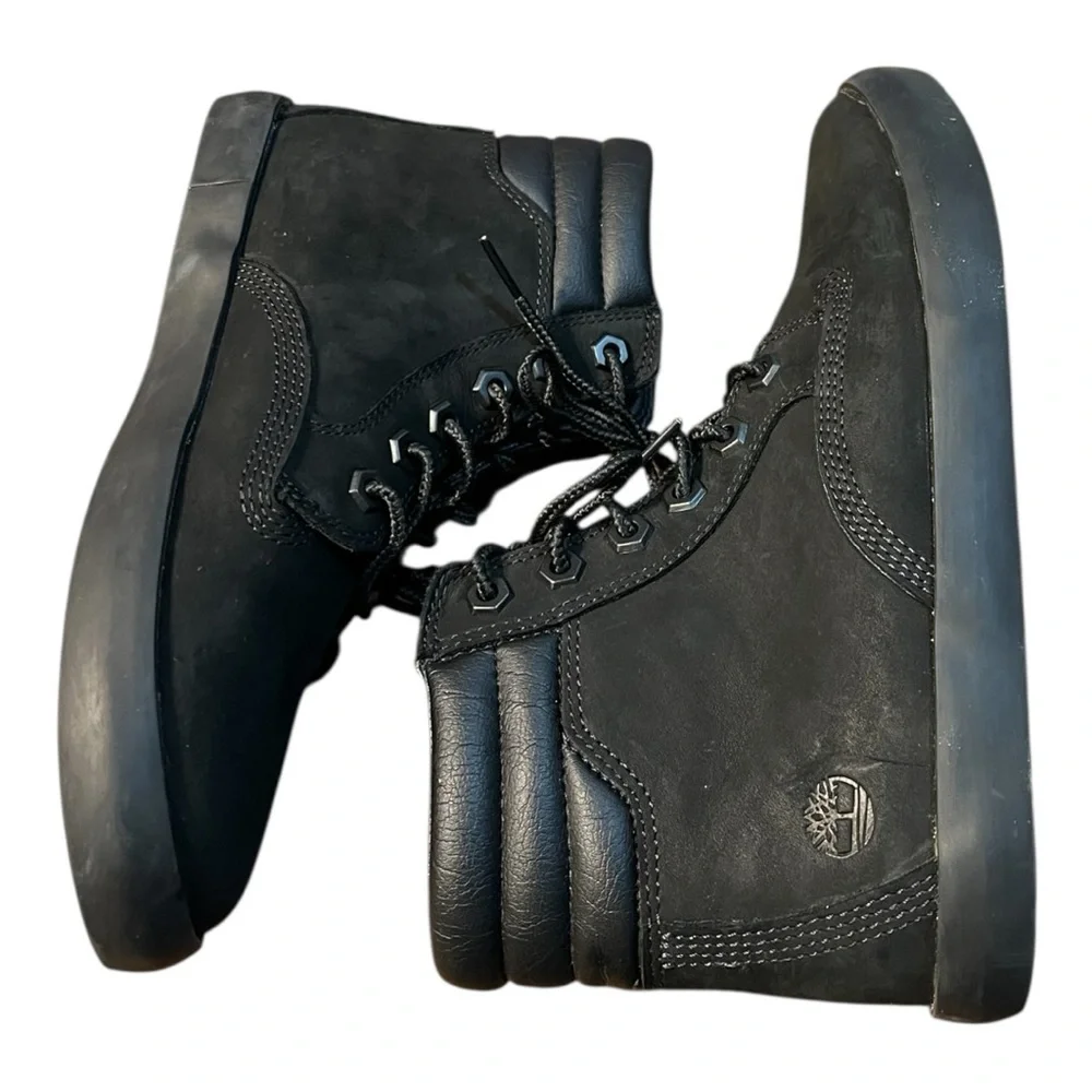 Timberland Ortholite Black Dausette Leather Lace-up Sneaker Booties Size 5.5